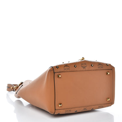 MCM Visetos Studded Drawstring Bag Cognac Gold 4 of 8