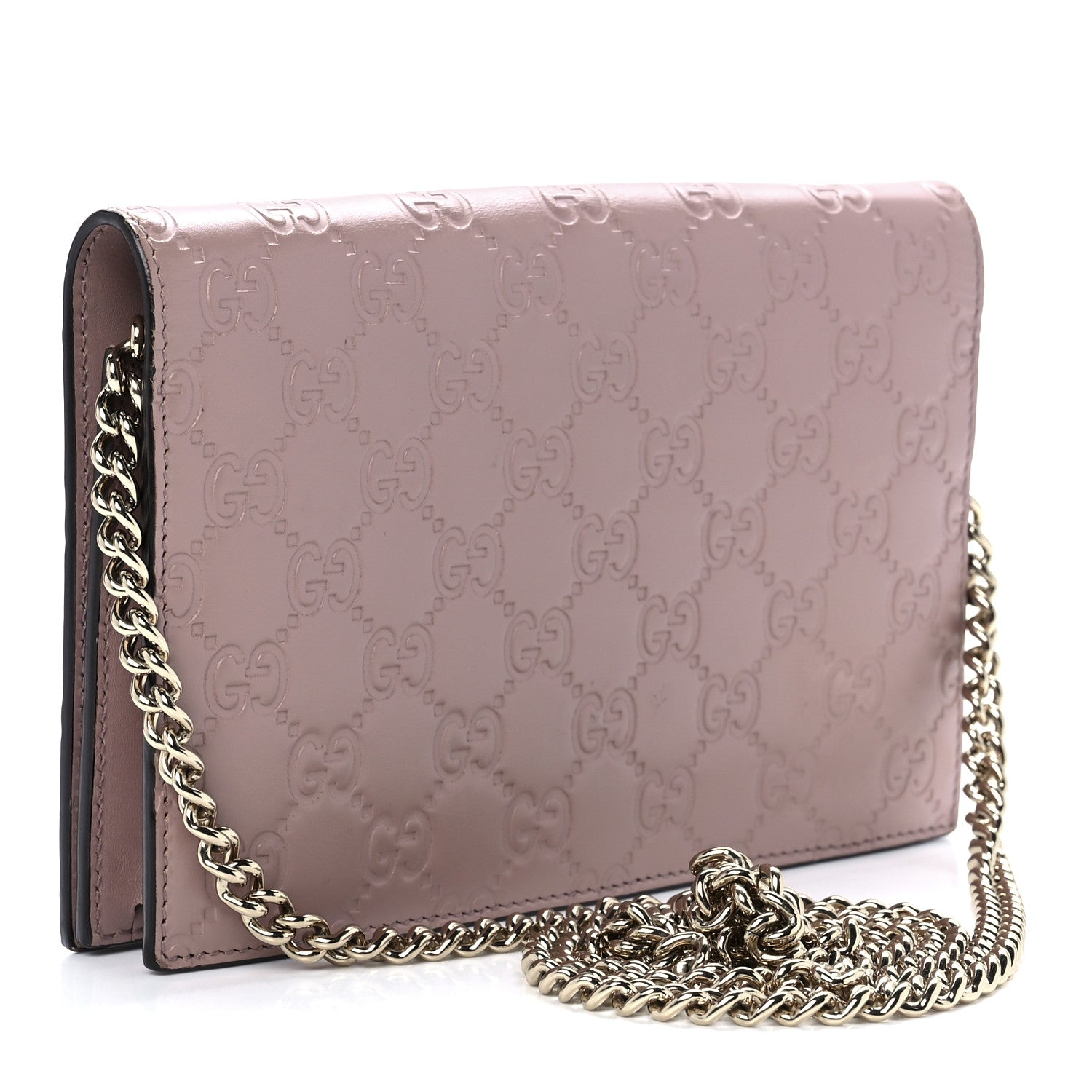 Gucci Guccissima Signature Bowy Chain Wallet Dark Cipria 3 of 11