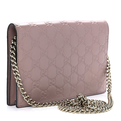 Gucci Guccissima Signature Bowy Chain Wallet Dark Cipria 3 of 11