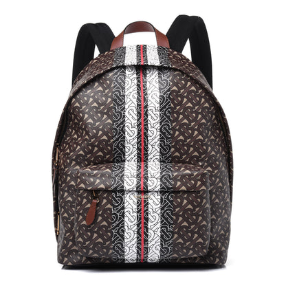Burberry E-Canvas Monogram Stripe Backpack Bridle Brown 1 of 9