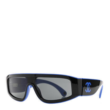 Chanel Acetate Cat Eye Sunglasses 6057 Black Blue 1 of 11