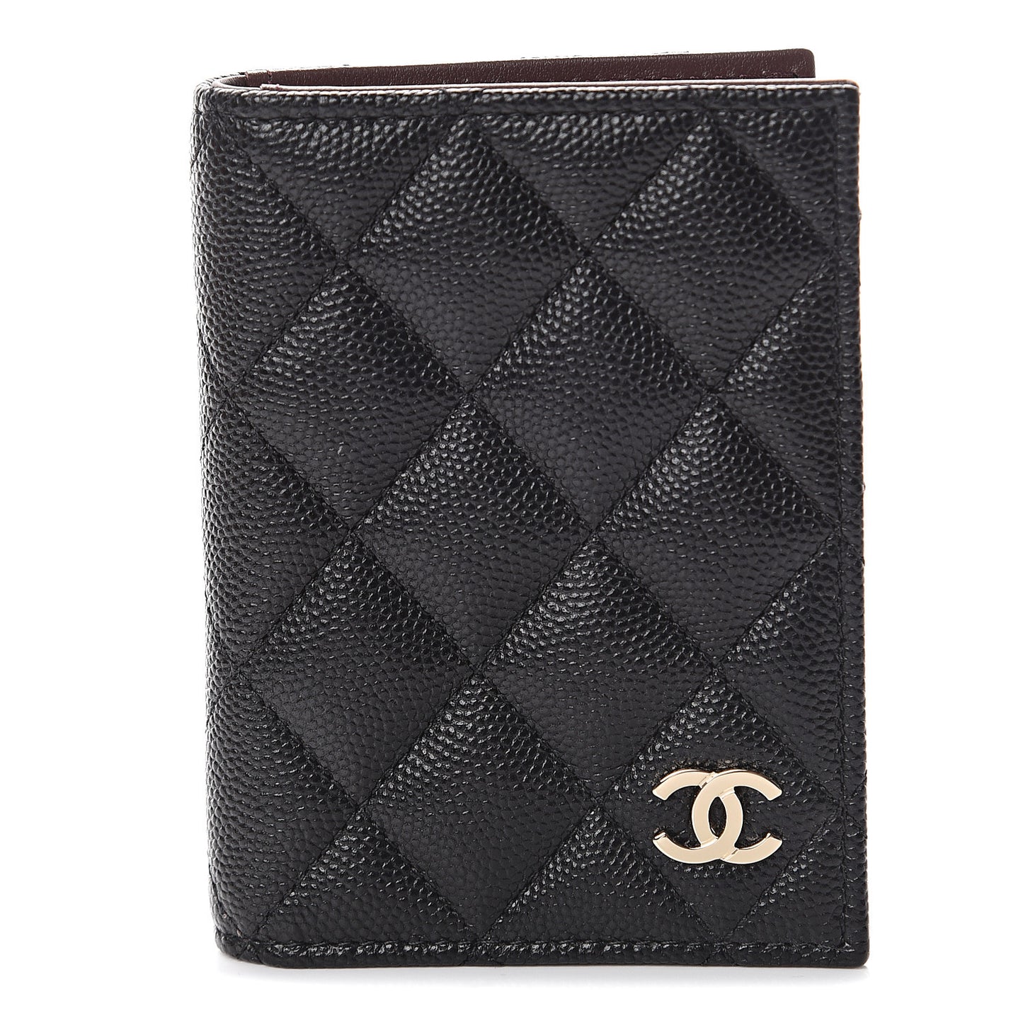 Caviar Quilted Card Holder Wallet Black