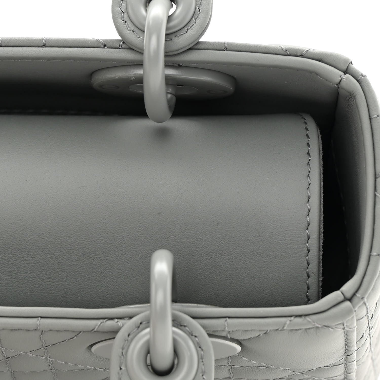Christian Dior Ultra Matte Calfskin Cannage Small My ABCDior Lady Dior Gray 11 of 12