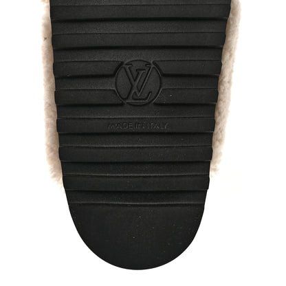Louis Vuitton Shearling Paseo Sandals 37 Black 6 of 10