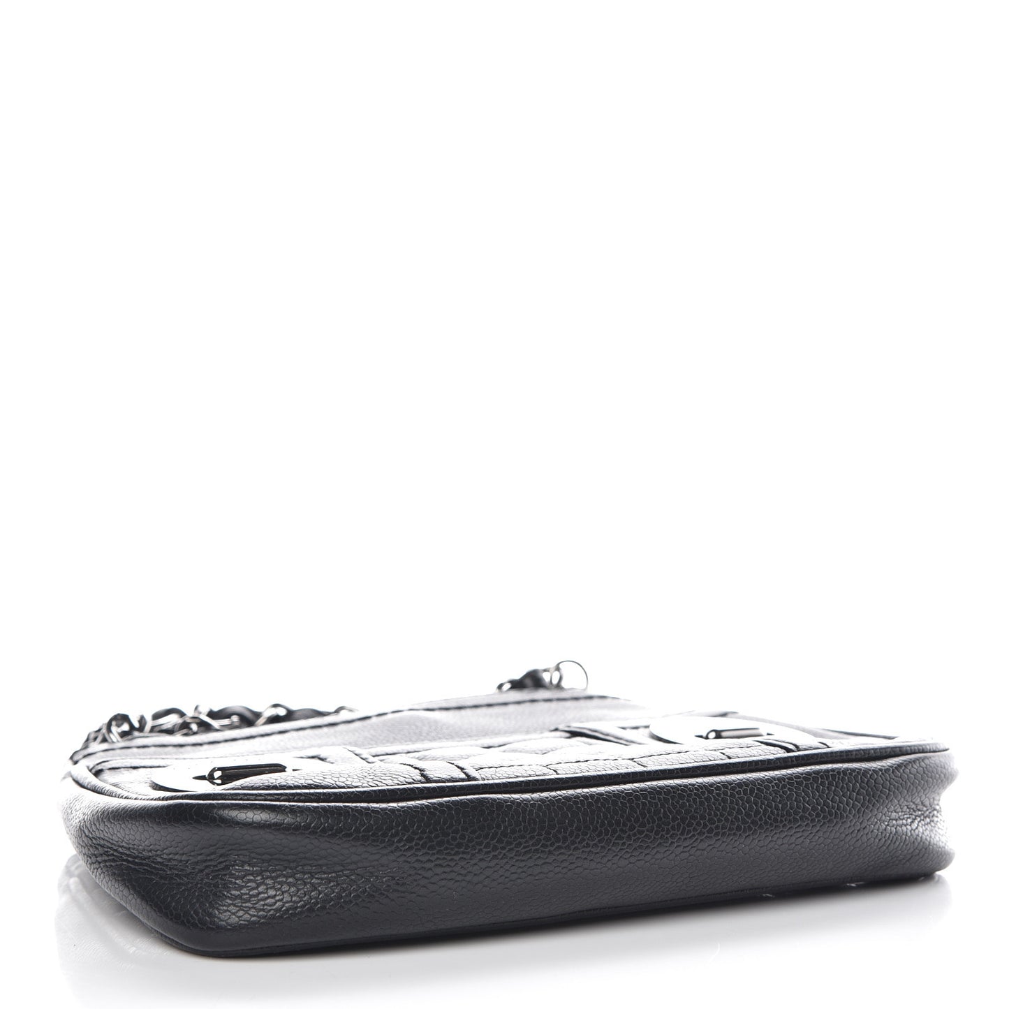 Caviar Square Quilted Shoulder Bag Black