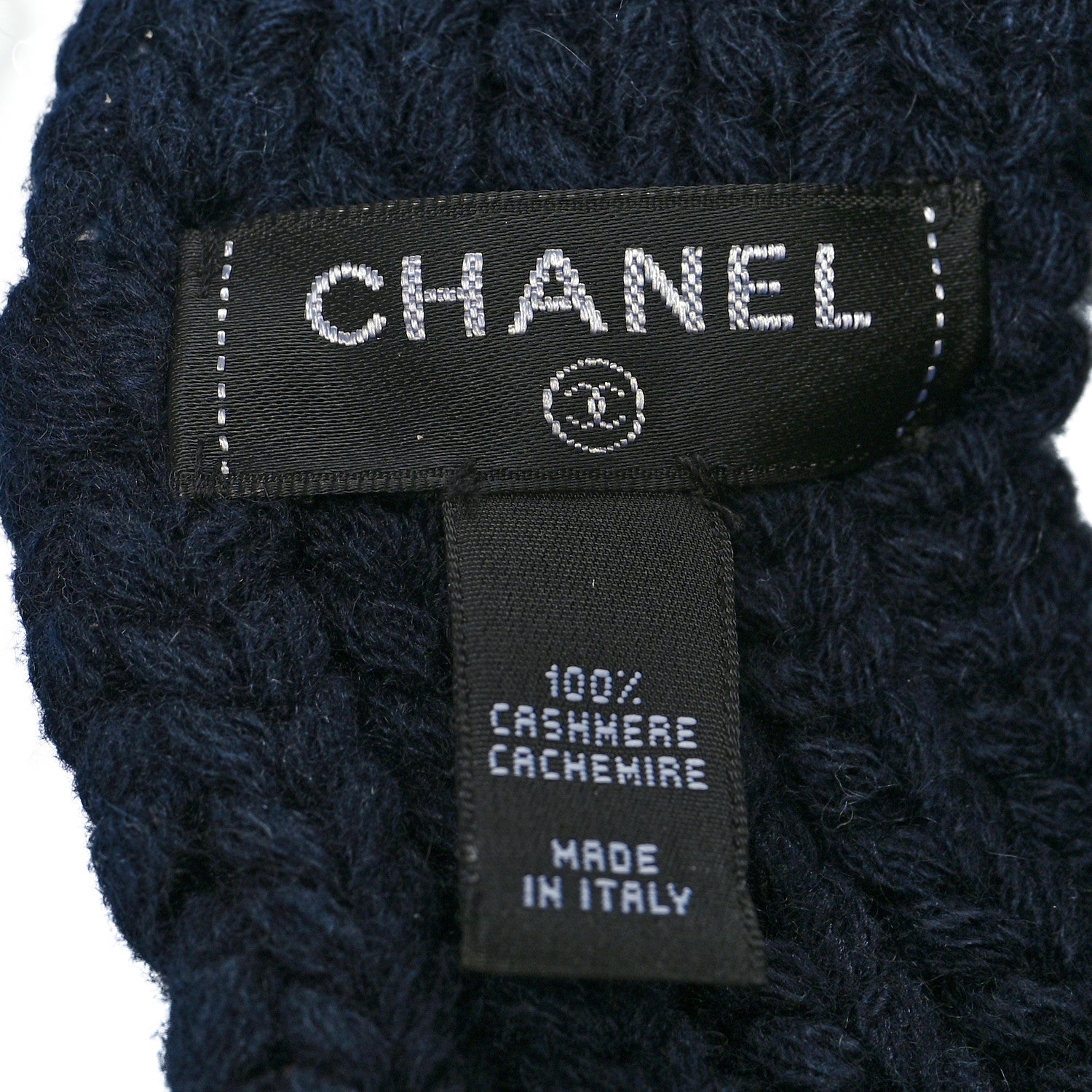 Chanel Cashmere Knit CC Headband Navy 3 of 3