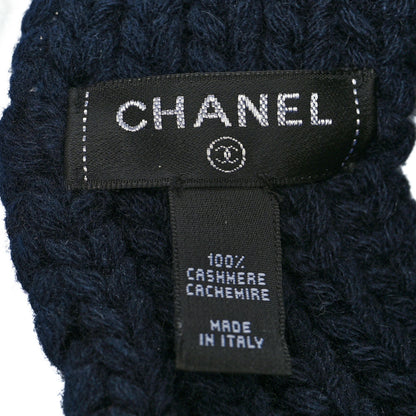 Chanel Cashmere Knit CC Headband Navy 3 of 3