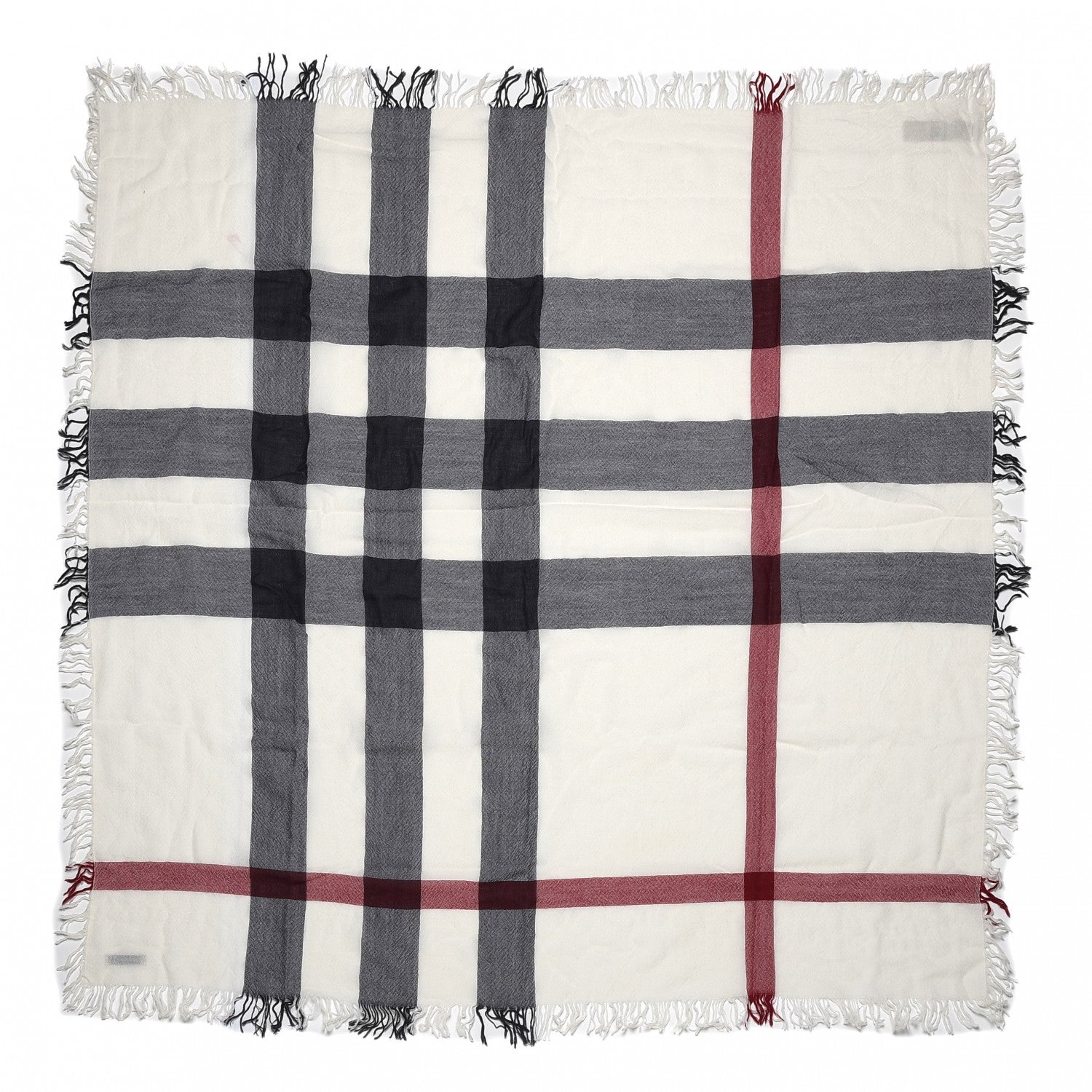 Burberry Merino Wool House Check Scarf Ivory 3 of 6
