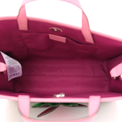 Gucci GG Supreme Monogram 3-D Strawberry Childrens Tote Beige Ebony Lotus Pink Fuxia Emerald 5 of 8