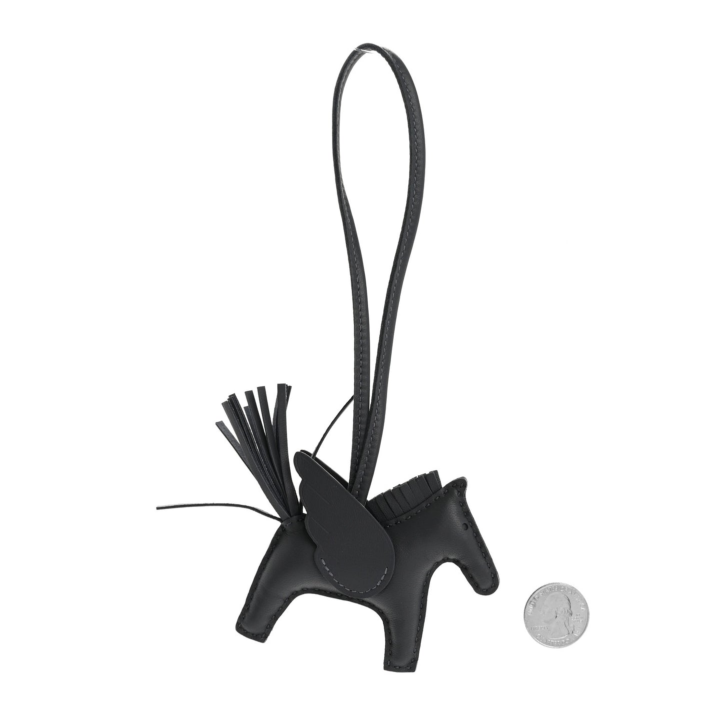 Milo Lambskin Grigri Rodeo Pegase Horse Bag Charm PM Ardoise