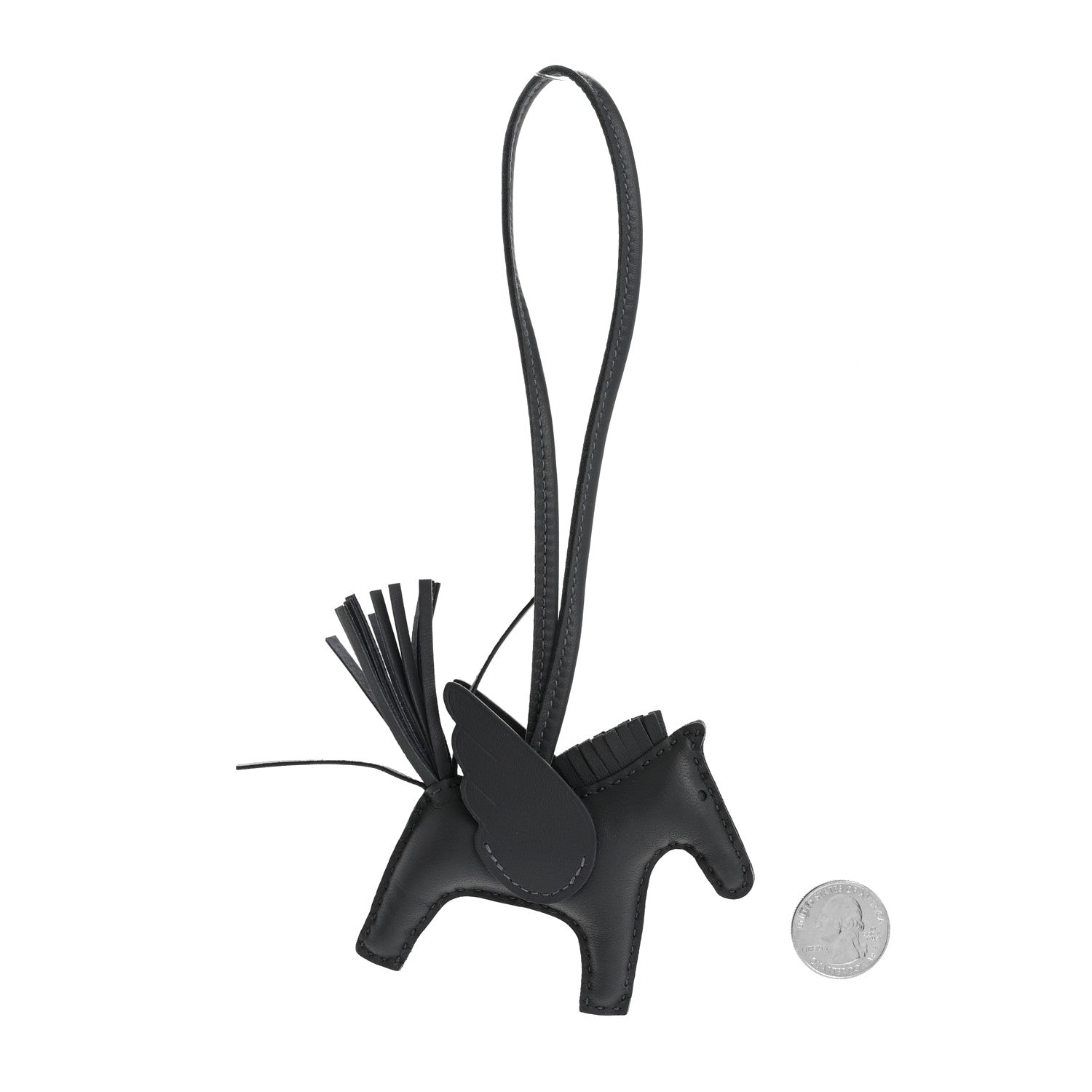 Hermes Milo Lambskin Grigri Rodeo Pegase Horse Bag Charm PM Ardoise 2 of 5