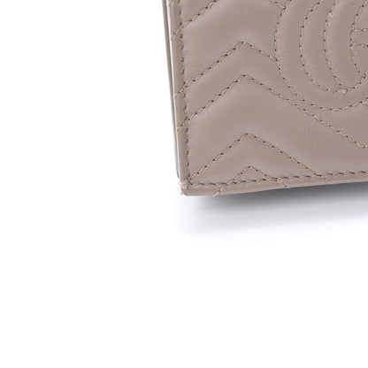 Gucci Calfskin Matelasse GG Marmont Card Case Wallet Porcelain Rose 9 of 10