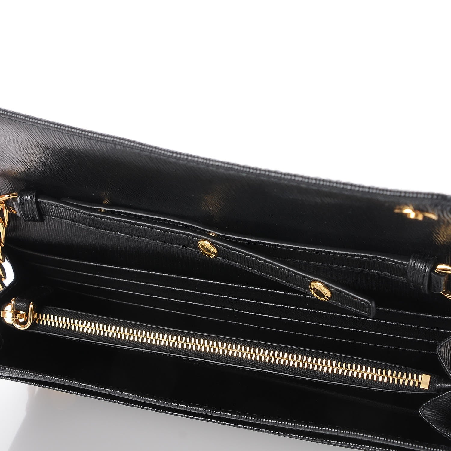 Prada Vitello Move Chain Wallet Black 5 of 7