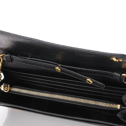 Prada Vitello Move Chain Wallet Black 5 of 7