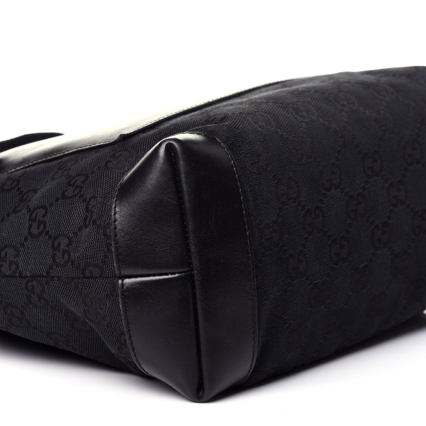 Nylon Calfskin Large Tote Black