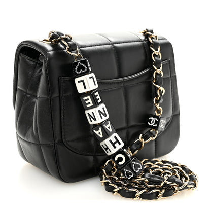 Chanel Lambskin Resin Crystal Square Quilted Mini Monacoco Flap Black 3 of 11