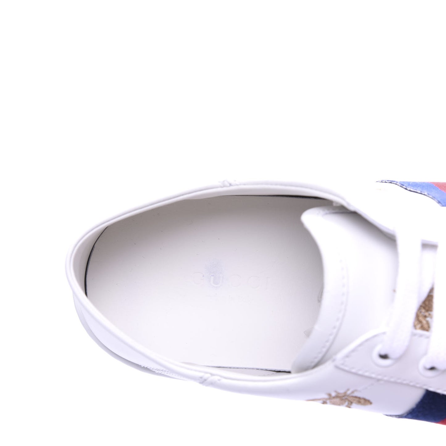 Calfskin Bee Star Embroidered Sylvie Web Ace Sneakers 38.5 White