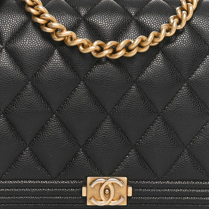Chanel Caviar Quilted Boy Wallet On Chain WOC Black 8 of 11