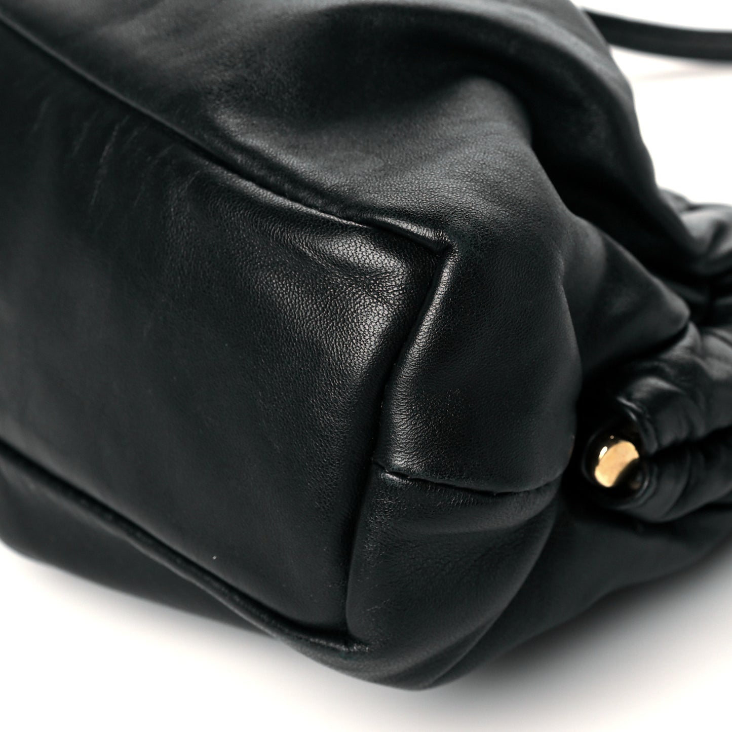 Lambskin Mini Cloud Clutch Black Flamma