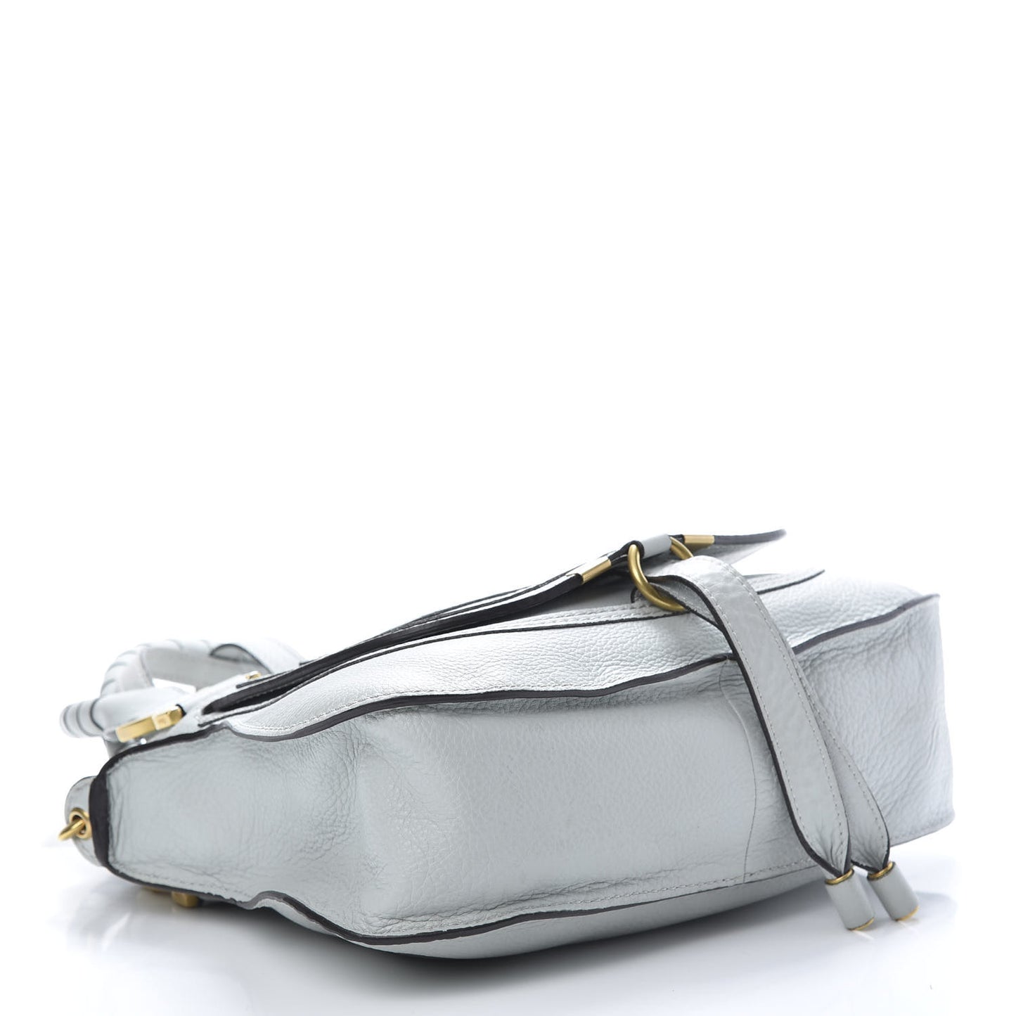 Calfskin Small Marcie Satchel Airy Grey