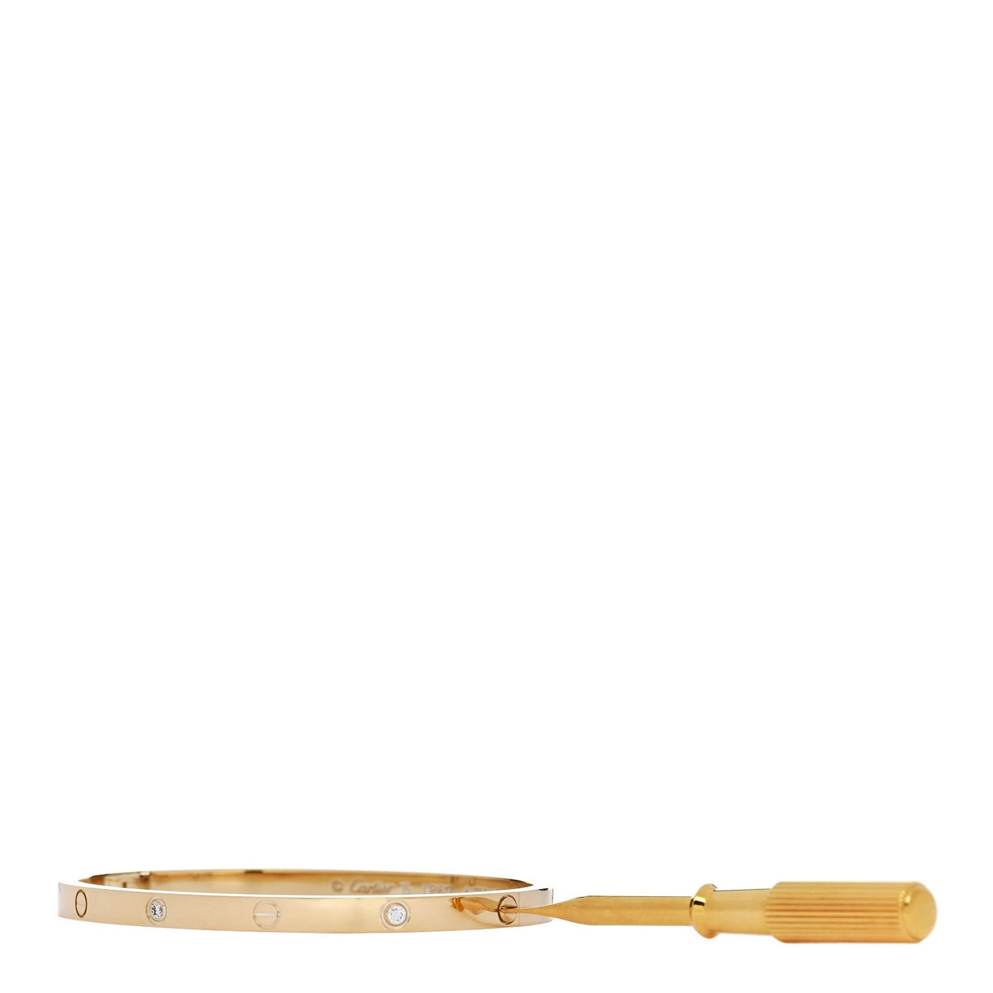 18K Yellow Gold 6 Diamond Small LOVE Bracelet 15