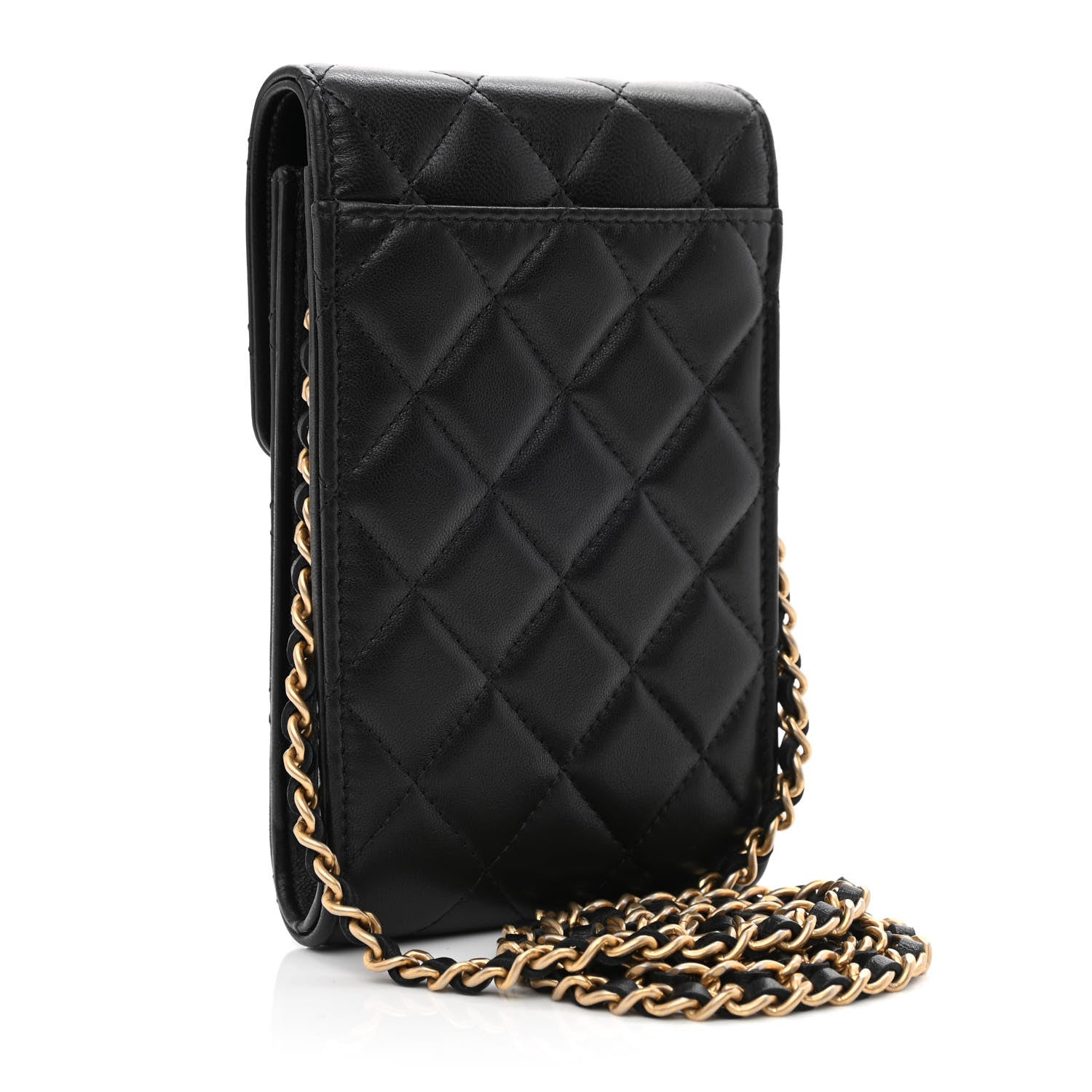 Chanel Lambskin Quilted Lucky Charm Phone Holder Black 3 of 12