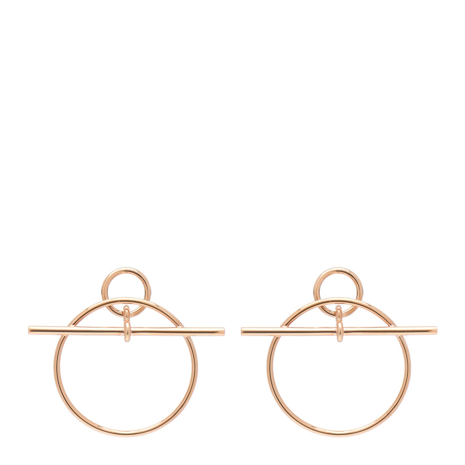Hermes 18K Rose Gold PM Loop Earrings 1 of 5