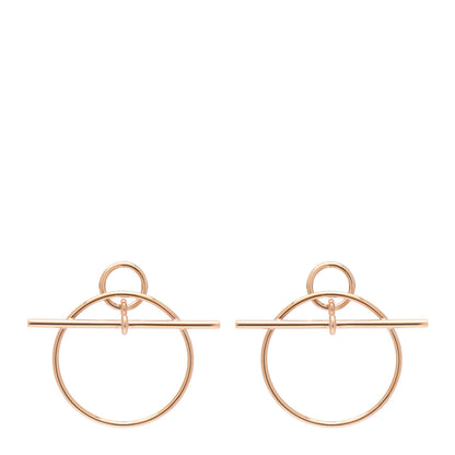 Hermes 18K Rose Gold PM Loop Earrings 1 of 5