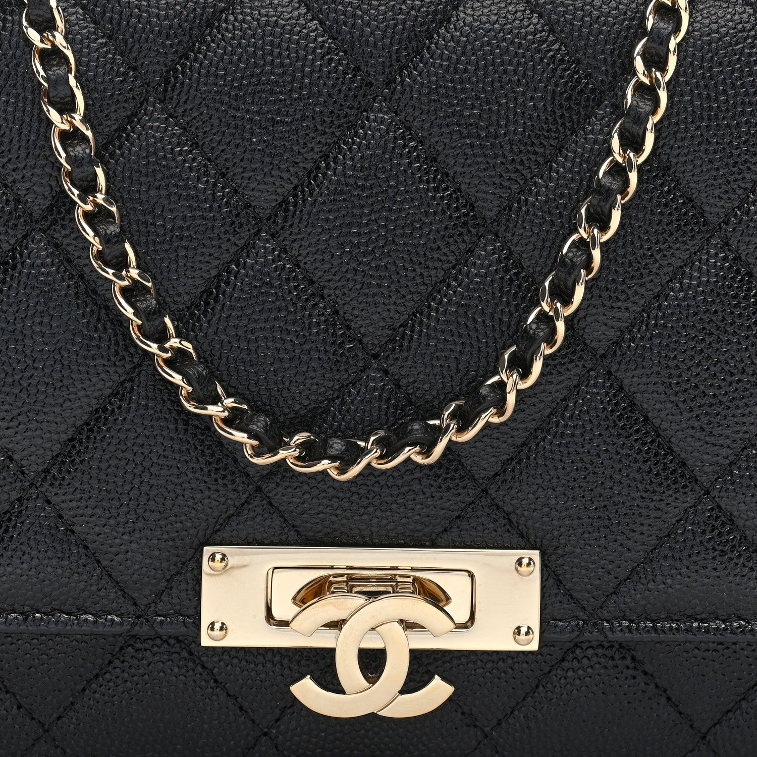 Chanel Caviar Quilted Golden Class Wallet On Chain WOC Black 8 of 10
