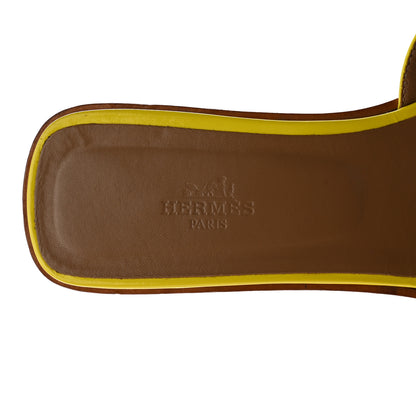 Hermes Patent Oran Sandals 39 Paille 6 of 13