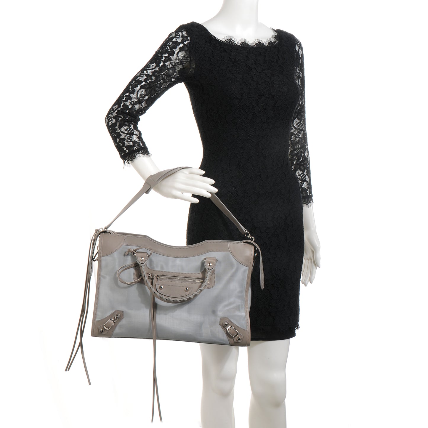 Technical Mesh Vegetable Calfskin Classic Silver Hardware City Gris Ardoise Gris Pyrite