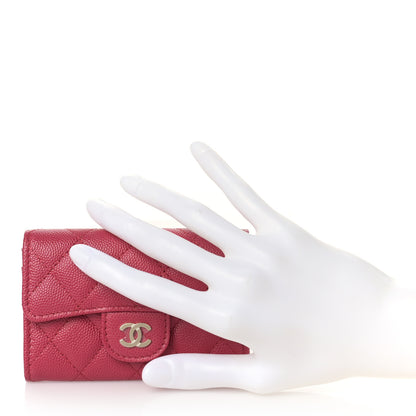 Chanel Caviar Quilted Flap Card Holder Wallet Fuchsia 2 of 11