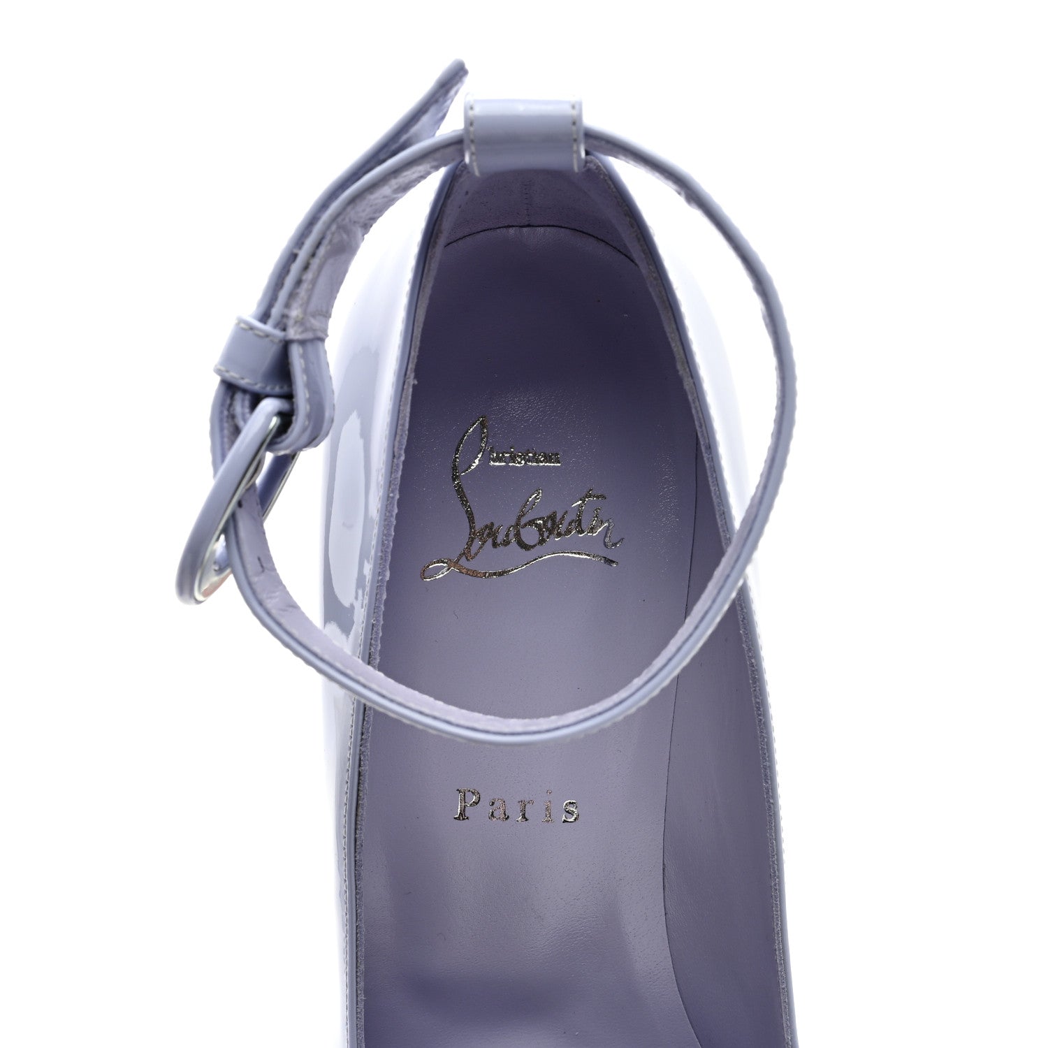 Christian Louboutin Patent Movida Astrap Jane 130 Platform Pumps 38.5 Skylight Lin 7 of 7