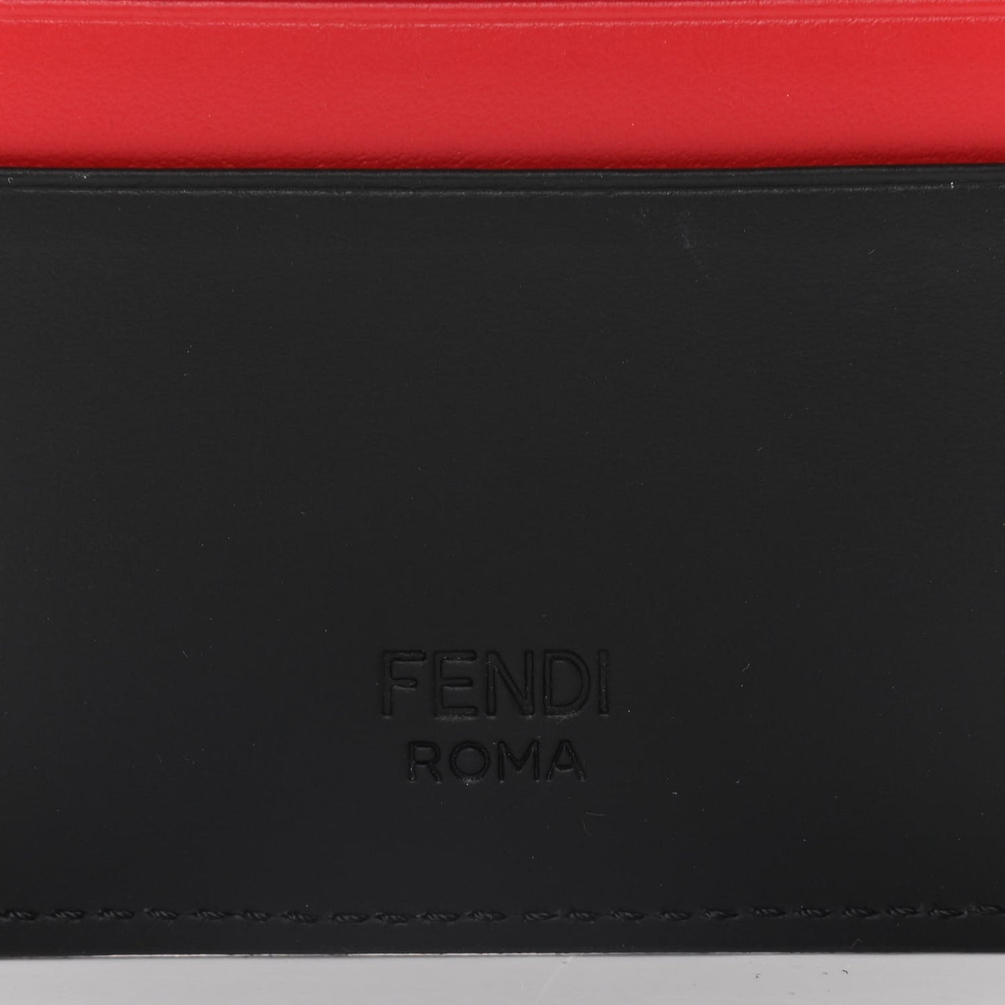 Vitello Century Monster Eyes Inlay Card Holder Black Giallo Rosso