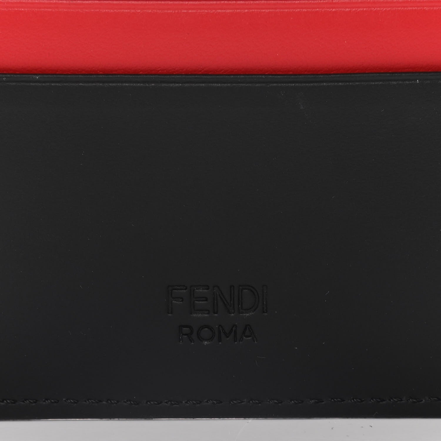Fendi Vitello Century Monster Eyes Inlay Card Holder Black Giallo Rosso 8 of 9