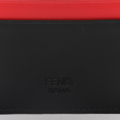 Fendi Vitello Century Monster Eyes Inlay Card Holder Black Giallo Rosso 8 of 9