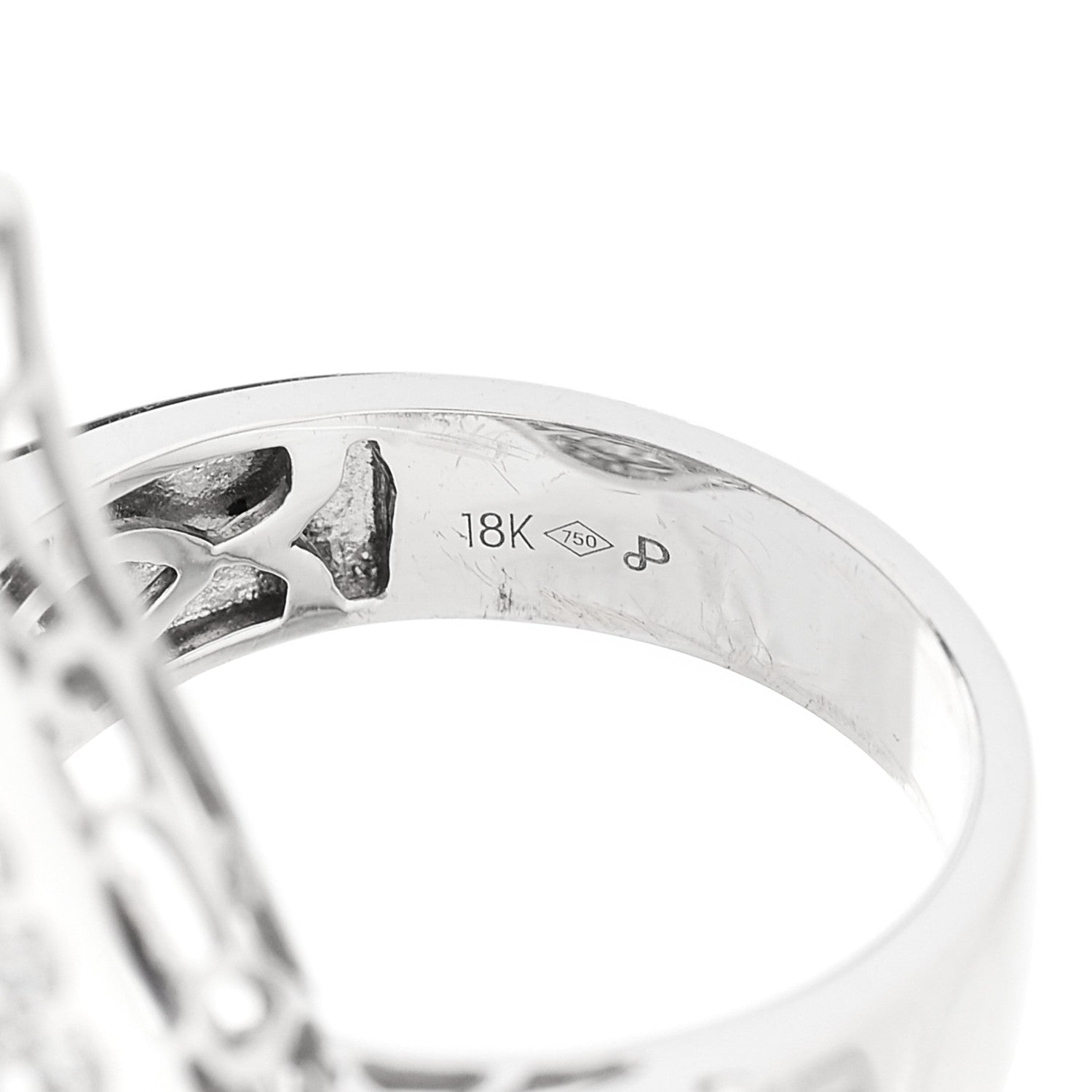Parker & West by FASHIONPHILE 18K White Gold Diamond Tanzanite 3.64ctw Pear Cut Cocktail Ring 54 6.75 9 of 9
