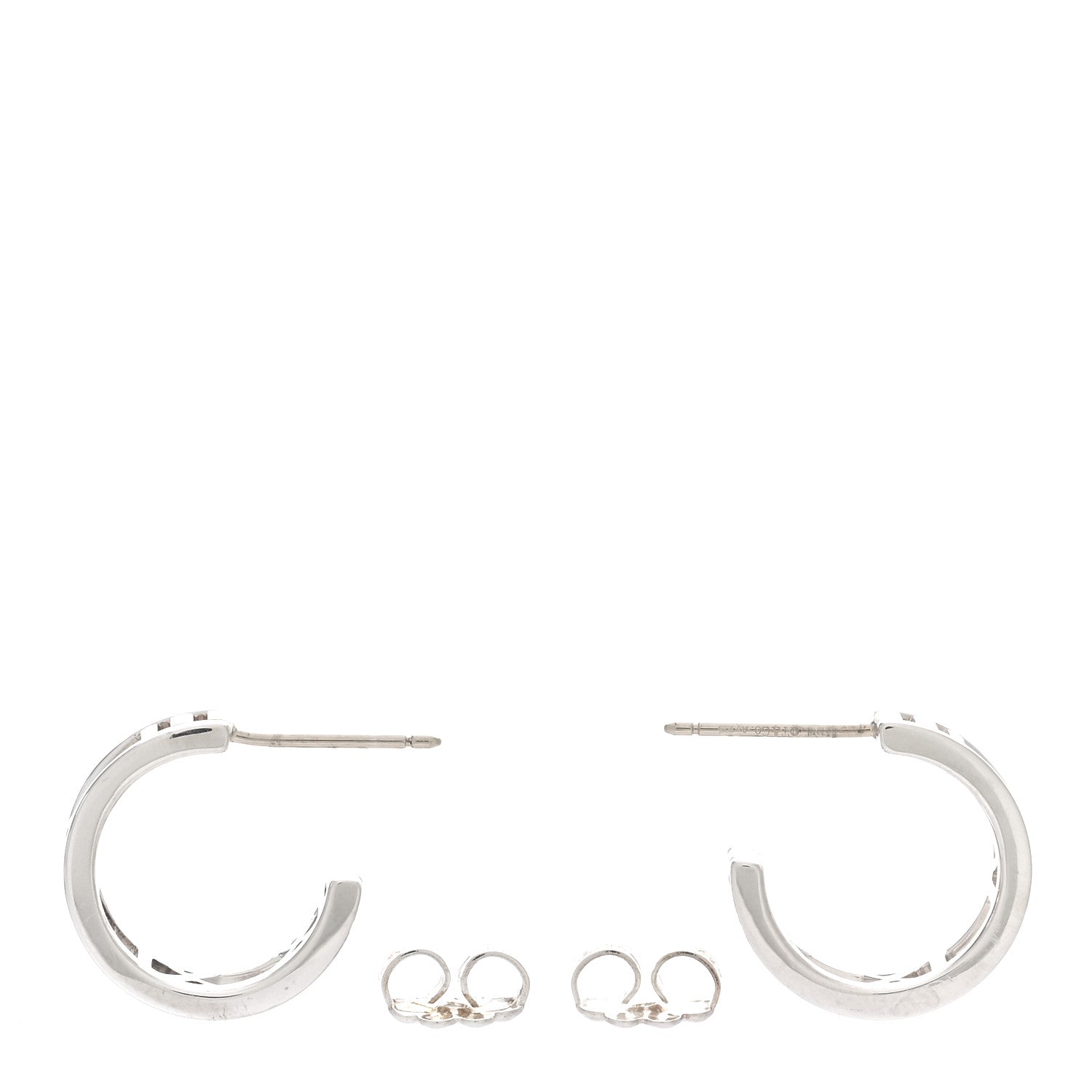 Tiffany Sterling Silver Small Atlas Open Hoop Earrings 3 of 4