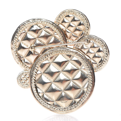 Chanel Quilted CC Medallion Brooch Gold 3 of 4