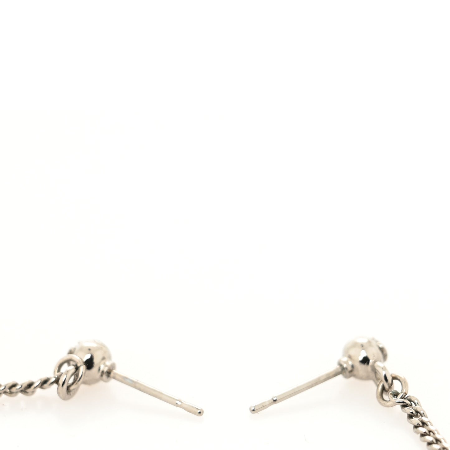 Baguette Crystal CC Drop Earrings Silver