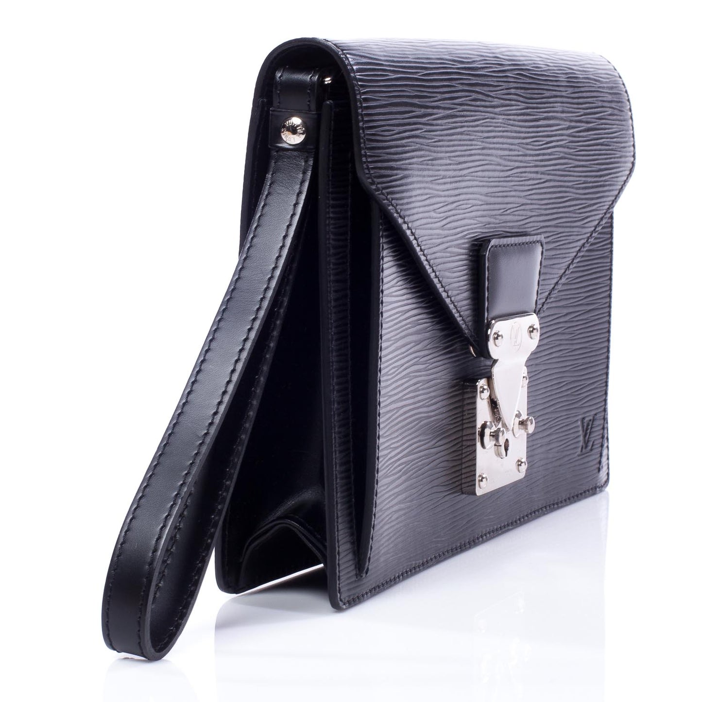 Epi Pochette Sellier Dragonne Clutch Black