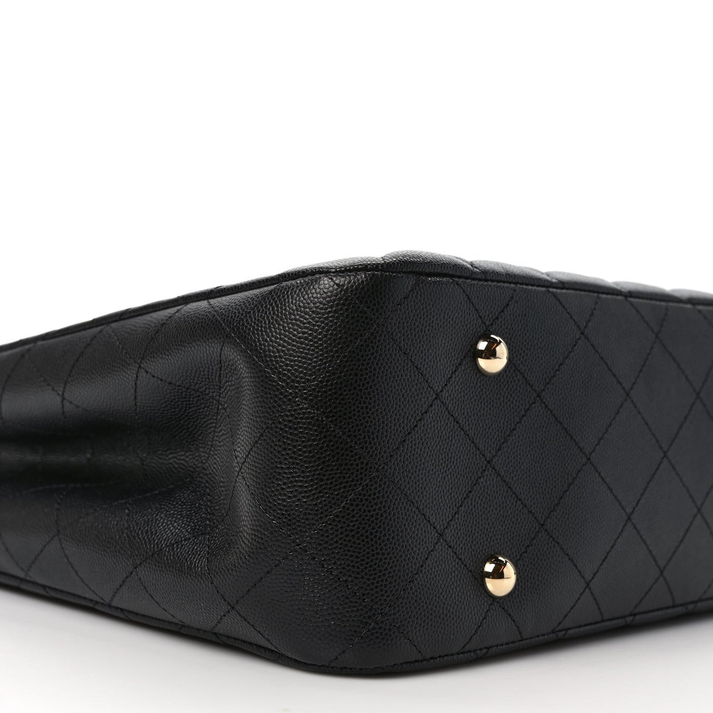 Caviar Quilted Large Shopping Tote Black