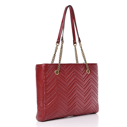 Gucci Azalea Calfskin Matelasse Medium GG Marmont Slim Tote Romantic Cerise 3 of 10