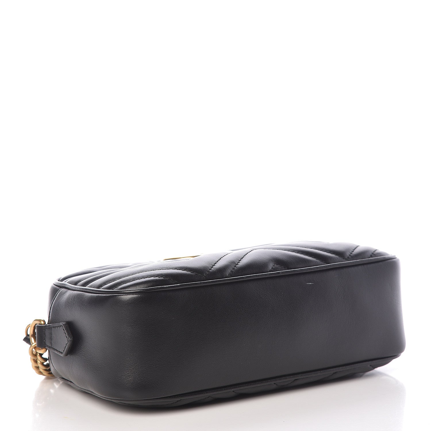 Gucci Calfskin Matelasse Small GG Marmont Chain Shoulder Bag Black 4 of 13