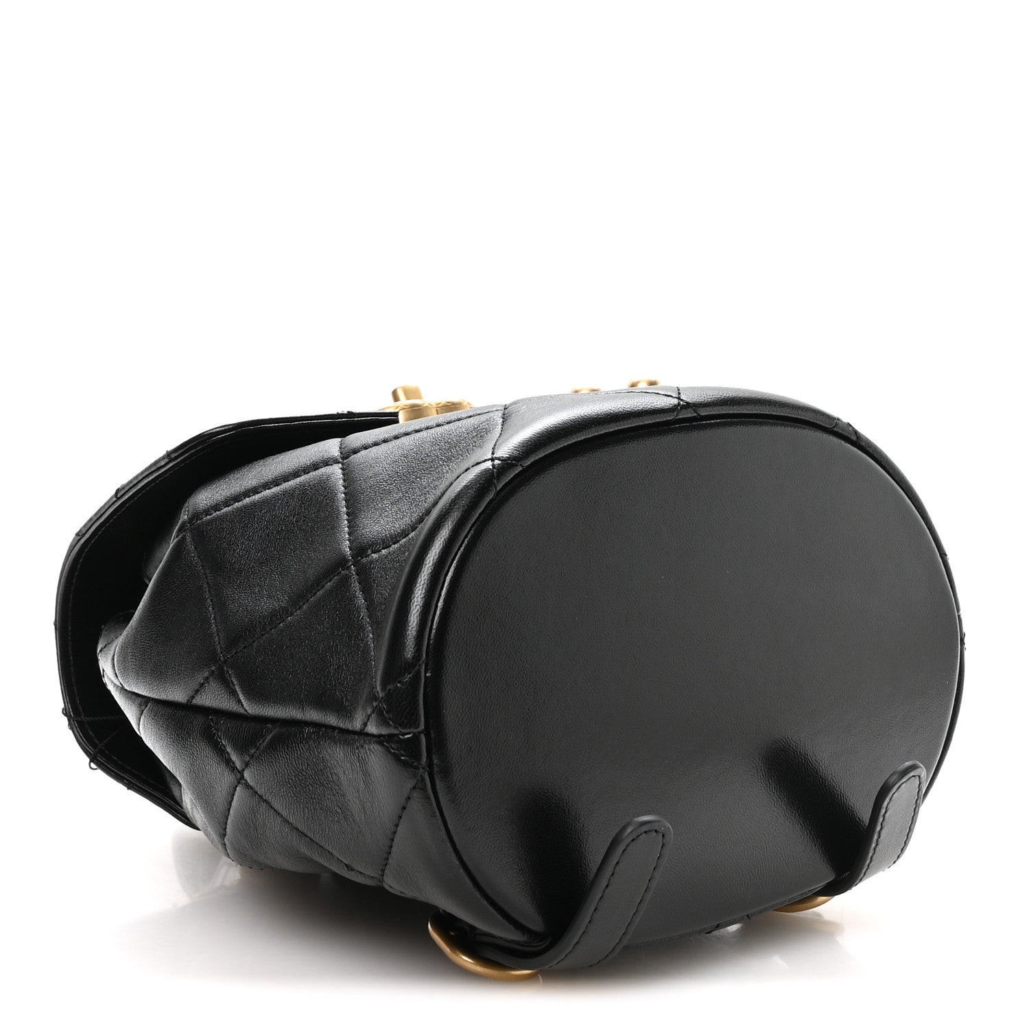 Chanel Lambskin Quilted Logo Mini Backpack Black 3 of 10
