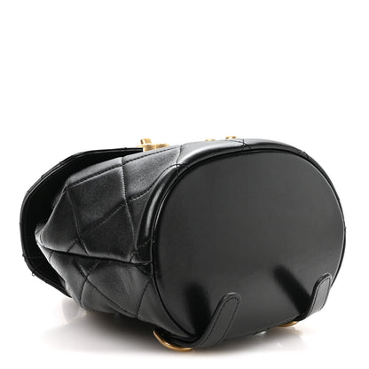 Chanel Lambskin Quilted Logo Mini Backpack Black 3 of 10
