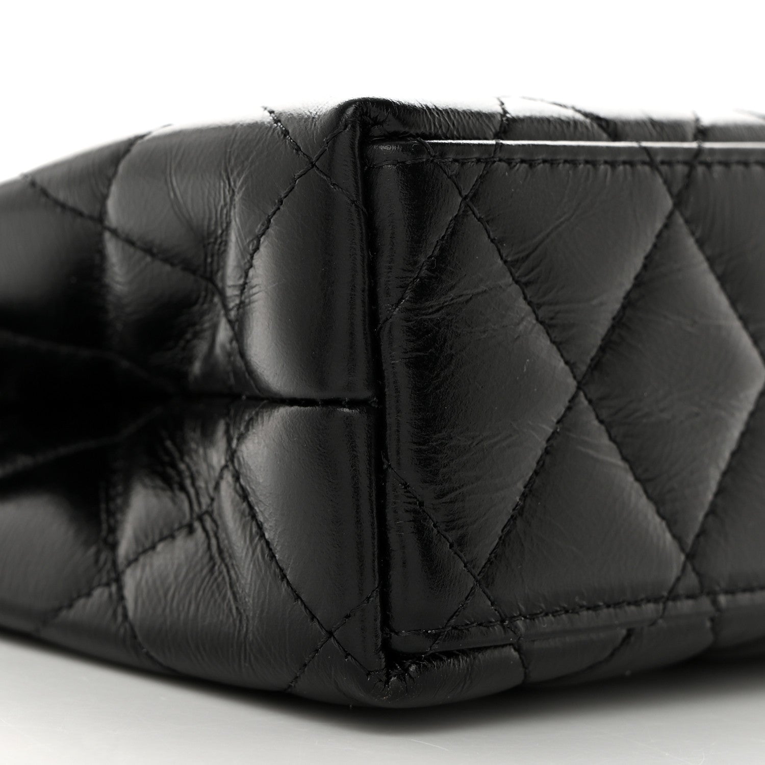 Chanel Shiny Aged Calfskin Quilted Nano Kelly Shopper Black 9 of 10
