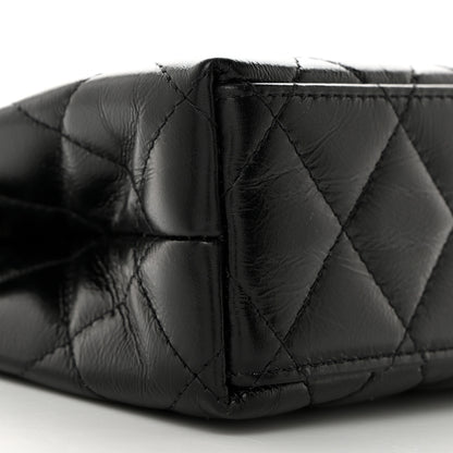 Chanel Shiny Aged Calfskin Quilted Nano Kelly Shopper Black 9 of 10