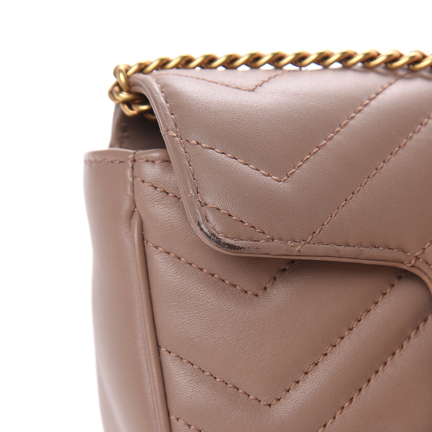 Calfskin Matelasse Super Mini GG Marmont Shoulder Bag Porcelain Rose