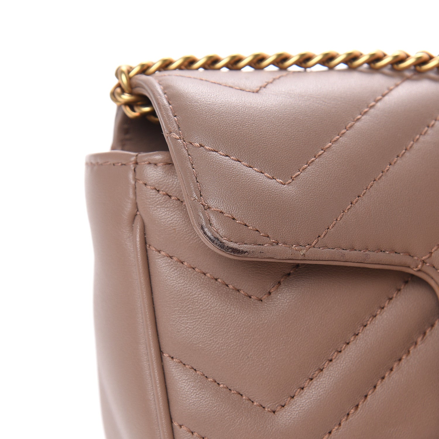 Gucci Calfskin Matelasse Super Mini GG Marmont Shoulder Bag Porcelain Rose 13 of 16
